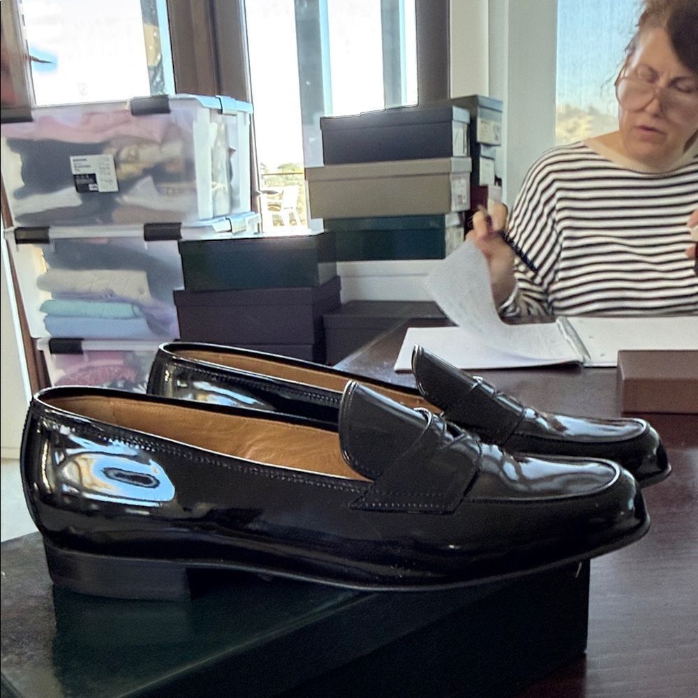 Galo Black Patent Loafers - Picture 6 of 9